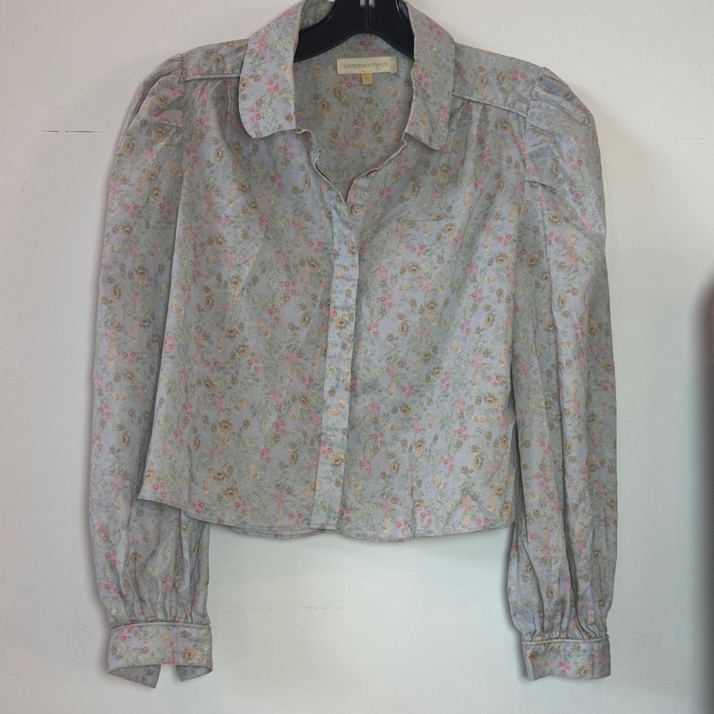 LoveShackFancy Pastel Floral Blouse